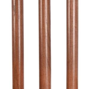 Wooden Cricket Wicket Stumps Multi-Surface Placement with Wood Base. 3 Wickets and 2 Bails