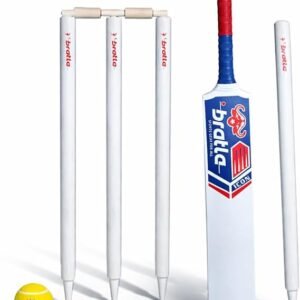 Complete Wooden Cricket Kit – Training Cricket Set with Bat, Tennis Ball, Stumps, Bail & Carry Bag – Available in Youth and Adult Sizes