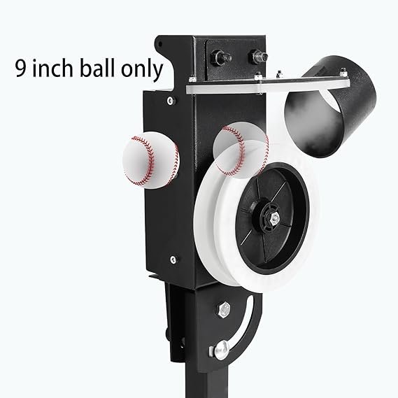 Lite 9" Baseball Pitching Machine with 8 Dimpled Baseballs - Adjustable Speed & Angle, 45MPH, Lightweight & Portable for Hitting/Fielding Training - Image 6