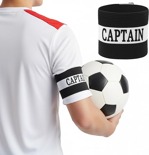 Captain Arm Bands for Soccer 4 PCS, Black Adjustable Soccer Captain Armband, Elastic Leader Armband for Football Rugby Basketball Volleyball Team Sports Adult Youth - Image 2