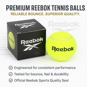 Reebok Tennis Balls for Cricket (Pack of 12) | Ideal for Tournament, Street & Gully Cricket | Durable Practice Balls for All Grounds
