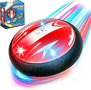 iuuoi Light Up Hover Soccer Ball, Indoor Air Floating Football with LED Lights & Foam Bumper Protection, Boys Toys for Ages 3 4 5 6 7 8-12, Fun Birthday Gift for Kids Sport Toy
