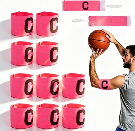 Cyrank 10PCS Elastic Soccer Captain Armband, Captain Arm Bands for Soccer Adjustable Leader Armband Unisex Football Arm Band for Adult & Youth Team Sports, Rugby, Basketball, Volleyball