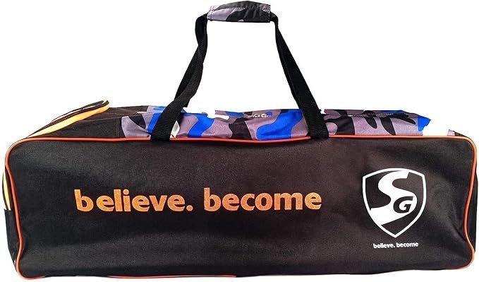 Sanspareils Greenlands SG Superpak Cricket Kit Bag for Youth and Boys Size Kit Bag (Black/Camo Blue/Orange) - Image 3