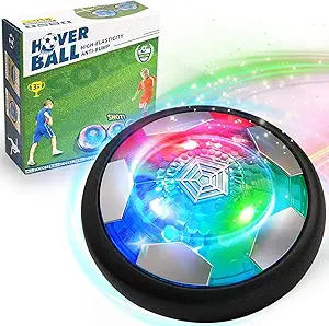 Rechargeable Hover Soccer Ball for Kids, Indoor Light-Up Air Power Floating Soccer Ball with Soft Foam Bumper, Sport Toy Birthday Gifts for Boys Age 6, 7, 8, 9, 10, 11, 12 Year Old