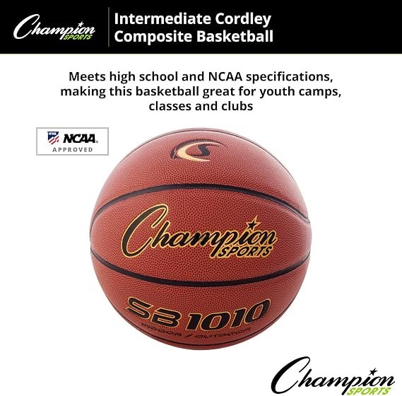 Champion Sports Composite Basketball – Indoor/Outdoor Play – Official, Intermediate & Junior Sizes – Durable Grip & Air Retention - Image 3
