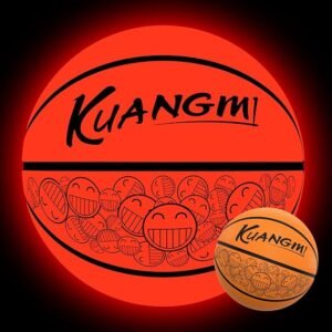 Kuangmi LED Light Up Basketball, Glow in The Dark for Night Game & Training Basket Ball, Official Size 7(29.5"), for Indoor & Outdoor