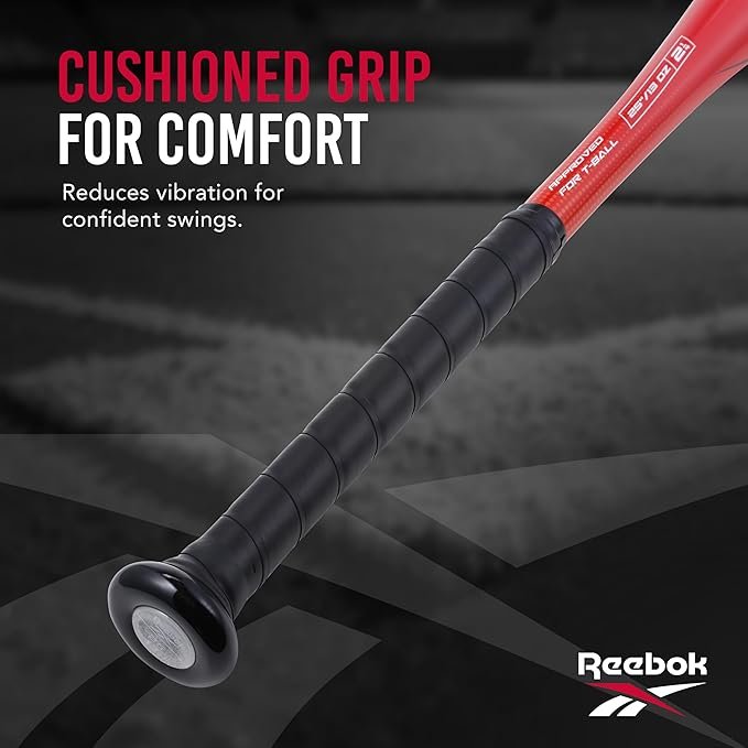 Reebok - T Ball Bat, 25-Inch Aluminum Bat for Kids & Youth, Baseball Bat for Practice, Training, and Beginners (Red) - Image 2