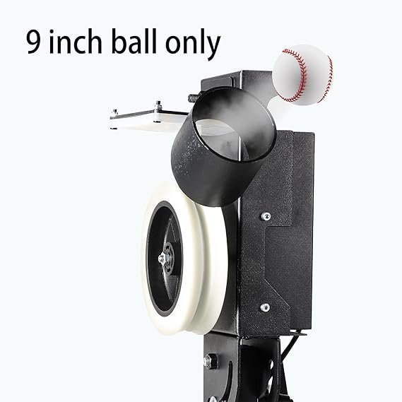 Lite 9" Baseball Pitching Machine with 8 Dimpled Baseballs - Adjustable Speed & Angle, 45MPH, Lightweight & Portable for Hitting/Fielding Training - Image 3