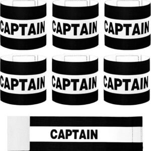 Captain Armbands for Soccer Training, 8x31 Cm/3.15x12 Inch Black Elastic Soccer Captain Armband Adjustable Leader Armbands Team Sport Arm Band Football Rugby Basketball Player Band for Adult