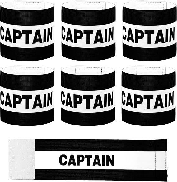 Captain Armbands for Soccer Training, 8x31 Cm/3.15x12 Inch Black Elastic Soccer Captain Armband Adjustable Leader Armbands Team Sport Arm Band Football Rugby Basketball Player Band for Adult