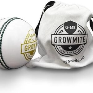 Leather Cricket Ball 156g White – 4 Piece Hand-Stitched Seam, Premium Alum-Tanned Ball for Practice & Training, Durable & Waterproof