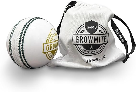 Leather Cricket Ball 156g White – 4 Piece Hand-Stitched Seam, Premium Alum-Tanned Ball for Practice & Training, Durable & Waterproof
