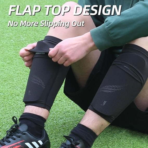 Soccer Shin Guards for Kids Youth Adults, Shin Pads and Sleeves with Optimized Insert Pocket, Protective Soccer Equipment for Boys Girls Men Women - Image 3