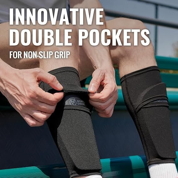Northdeer Soccer Shin Guards for Kids Adults. Sleeves with Optimized Insert Pocket - Protective Soccer for Boys Girls Men - Image 4