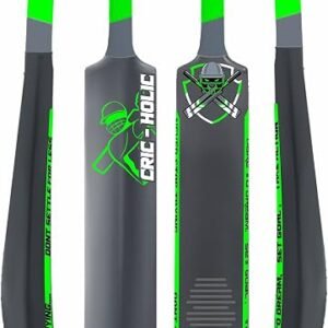 Jaspo Cric-Holic Senior Plastic Cricket Full Size Bat (34 X 4.5 Inch) for All Age Group with Soft Cricket Ball Combo