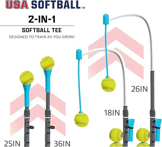 Franklin Sports Grow-with-Me Kids Baseball Batting Tee + Stand Set for Youth + Toddlers - Youth Baseball, Softball + Teeball Hitting Tee Set for Boys + Girls - Image 3