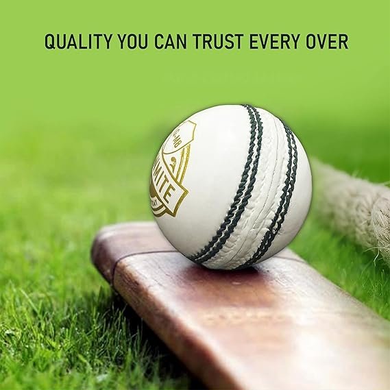Leather Cricket Ball 156g White – 4 Piece Hand-Stitched Seam, Premium Alum-Tanned Ball for Practice & Training, Durable & Waterproof - Image 4