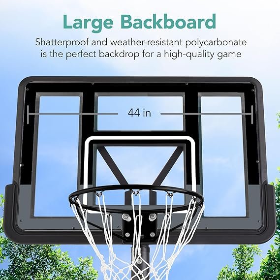 Best Choice Products 10ft Regulation Basketball Hoop, Height Adjustable Outdoor Goal w/Shock Absorbent Rim, Base Gel, 2 Wheels - Image 5
