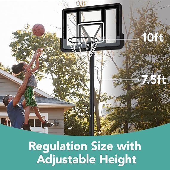 Best Choice Products 10ft Regulation Basketball Hoop, Height Adjustable Outdoor Goal w/Shock Absorbent Rim, Base Gel, 2 Wheels - Image 6
