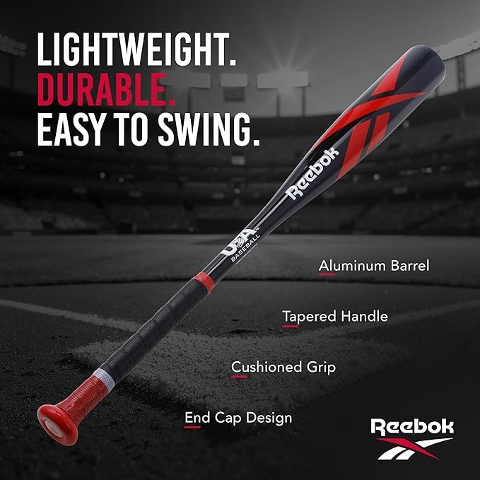Reebok - T Ball Bat, 26-Inch Aluminum Bat for Kids & Youth, Baseball Bat for Practice, Training, and Beginners (Black) - Image 6