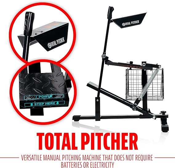 Franklin Sports Total Pitcher Baseball + Softball Training Aid - Pitching Machine + Ball Launcher for Batting + Fielding Practice - Spring Loaded Portable Pitching Machine for Backyard + Batting Cage - Image 2