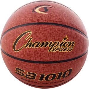 Champion Sports Composite Basketball – Indoor/Outdoor Play – Official, Intermediate & Junior Sizes – Durable Grip & Air Retention