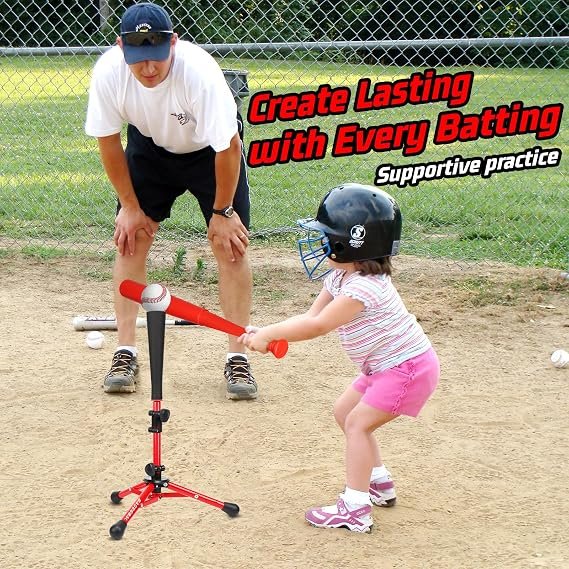 BaseGoal Baseball Tee for Kids,Youth Stand Set,Teeball Set,Youth Baseball,Softball Batting Tee Set,Easy Adjustable Height - Image 5