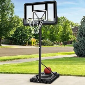 Best Choice Products 10ft Regulation Basketball Hoop, Height Adjustable Outdoor Goal w/Shock Absorbent Rim, Base Gel, 2 Wheels