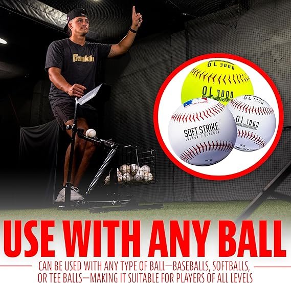 Franklin Sports Total Pitcher Baseball + Softball Training Aid - Pitching Machine + Ball Launcher for Batting + Fielding Practice - Spring Loaded Portable Pitching Machine for Backyard + Batting Cage - Image 4