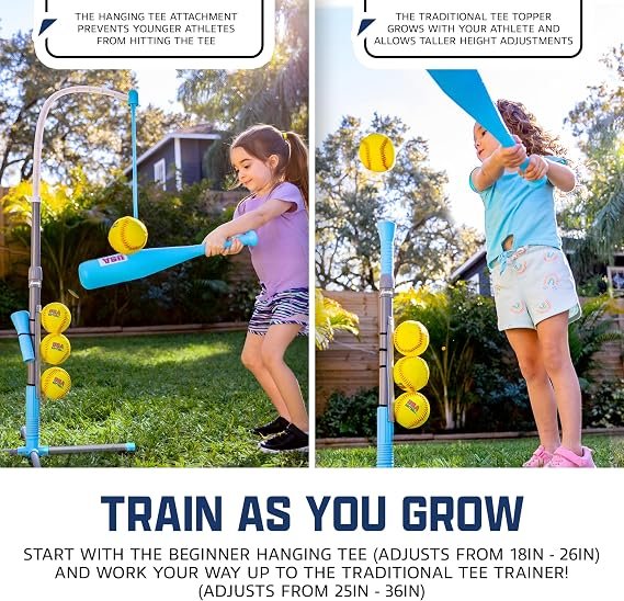 Franklin Sports Grow-with-Me Kids Baseball Batting Tee + Stand Set for Youth + Toddlers - Youth Baseball, Softball + Teeball Hitting Tee Set for Boys + Girls - Image 6